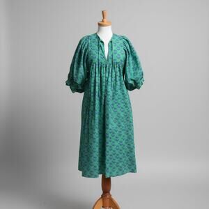 Saule Parc green and blue floral dress, size XS
